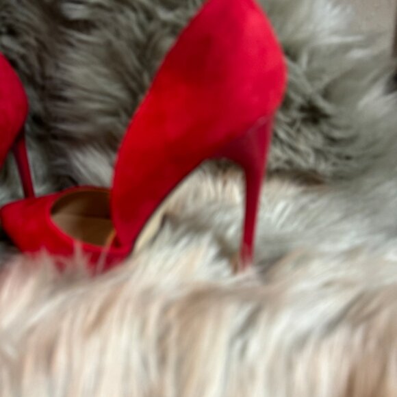 Red Suede Pumps - Picture 2 of 4